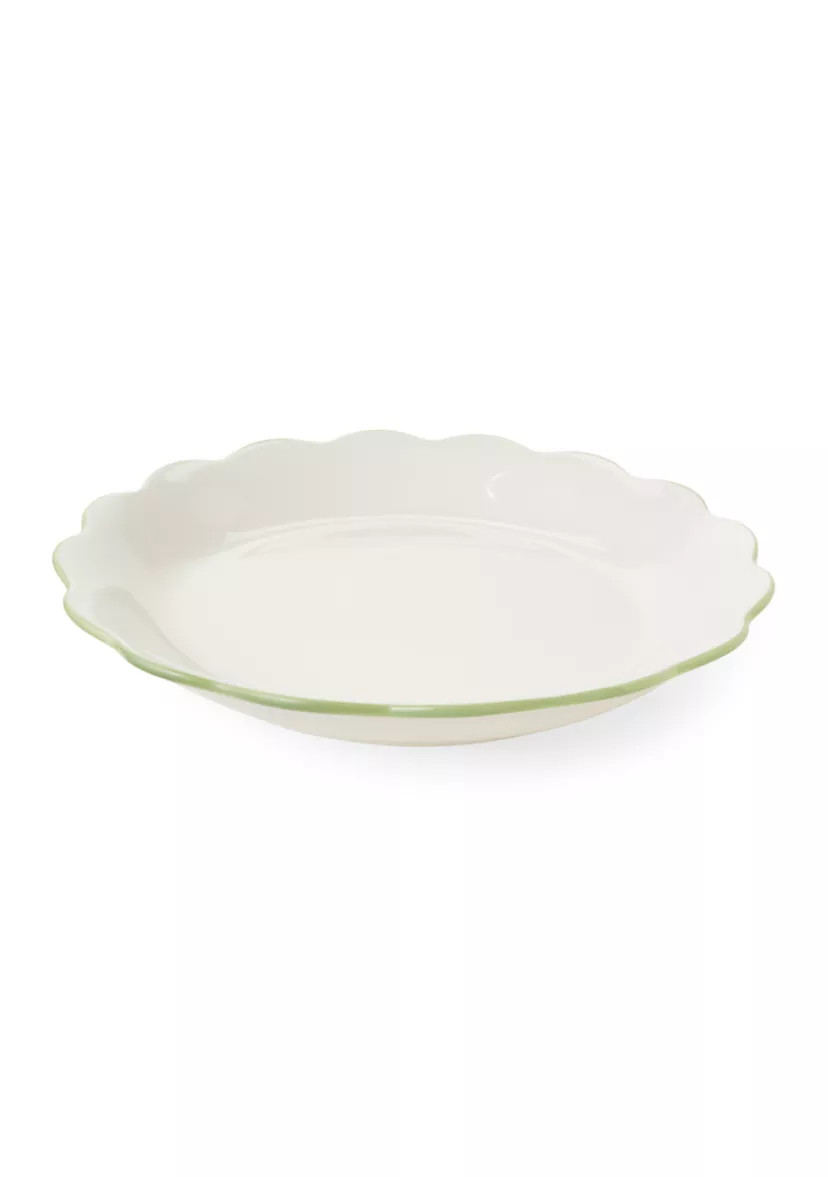 Green Rim Scallop Dinner Plate | Belk
