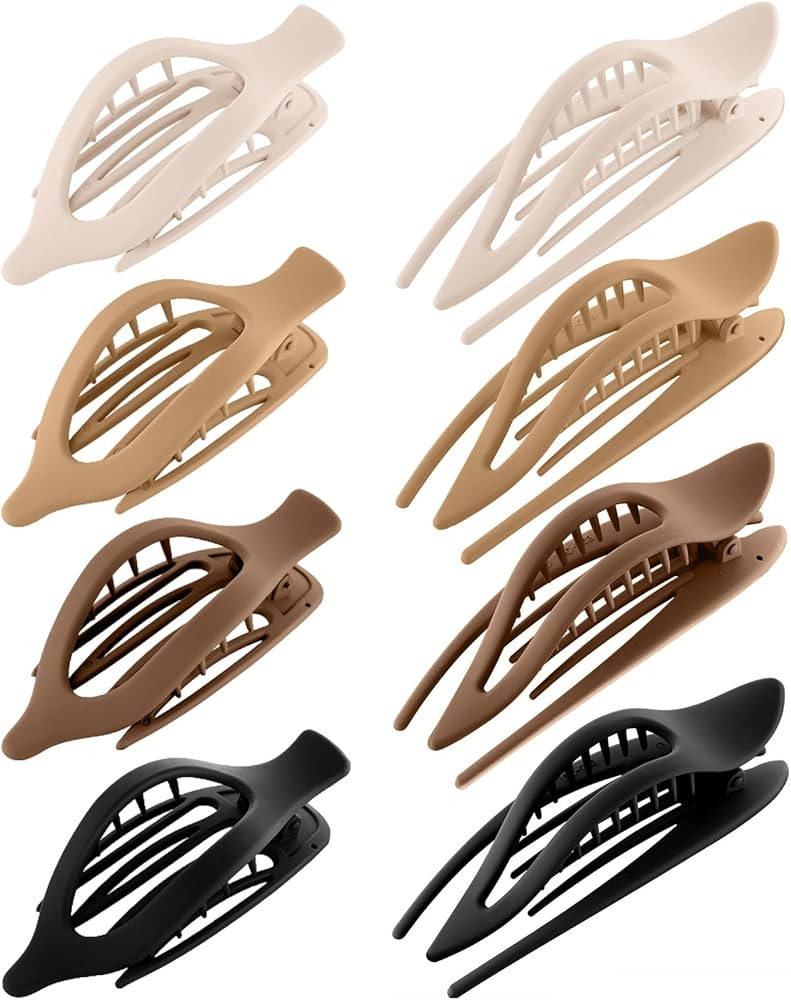 Flat Hair Clips for Women-8Pcs Large Matte No-Slip French Concord Claws, Accessories for Thick & ... | Amazon (US)