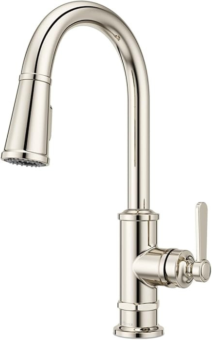 Pfister, GT529-TDD, Port Haven 1.8 GPM Deck Mounted Pull Down Kitchen Faucet, Polished Nickel | Amazon (US)