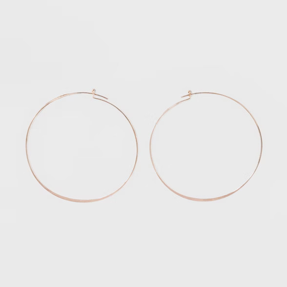 Large Thin Hoop Earrings - A New Day™ Rose Gold | Target