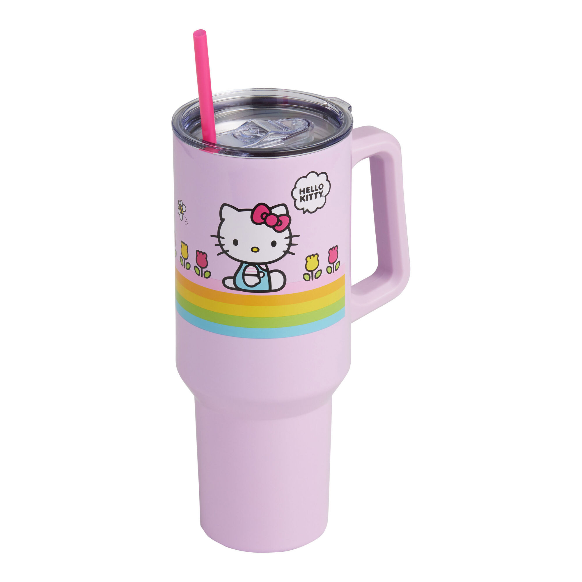 Hello Kitty Pink Stainless Steel Drink Tumbler With Straw | World Market