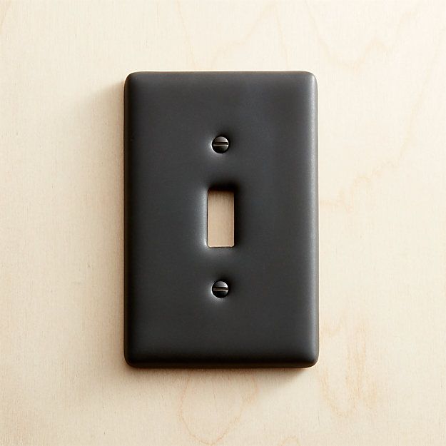 Black Ceramic Single Toggle Switch Plate | CB2
