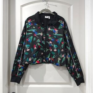 ADIDAS Bellista Allover Print Track Jacket, MultiColor Floral on Black, Like New | Poshmark