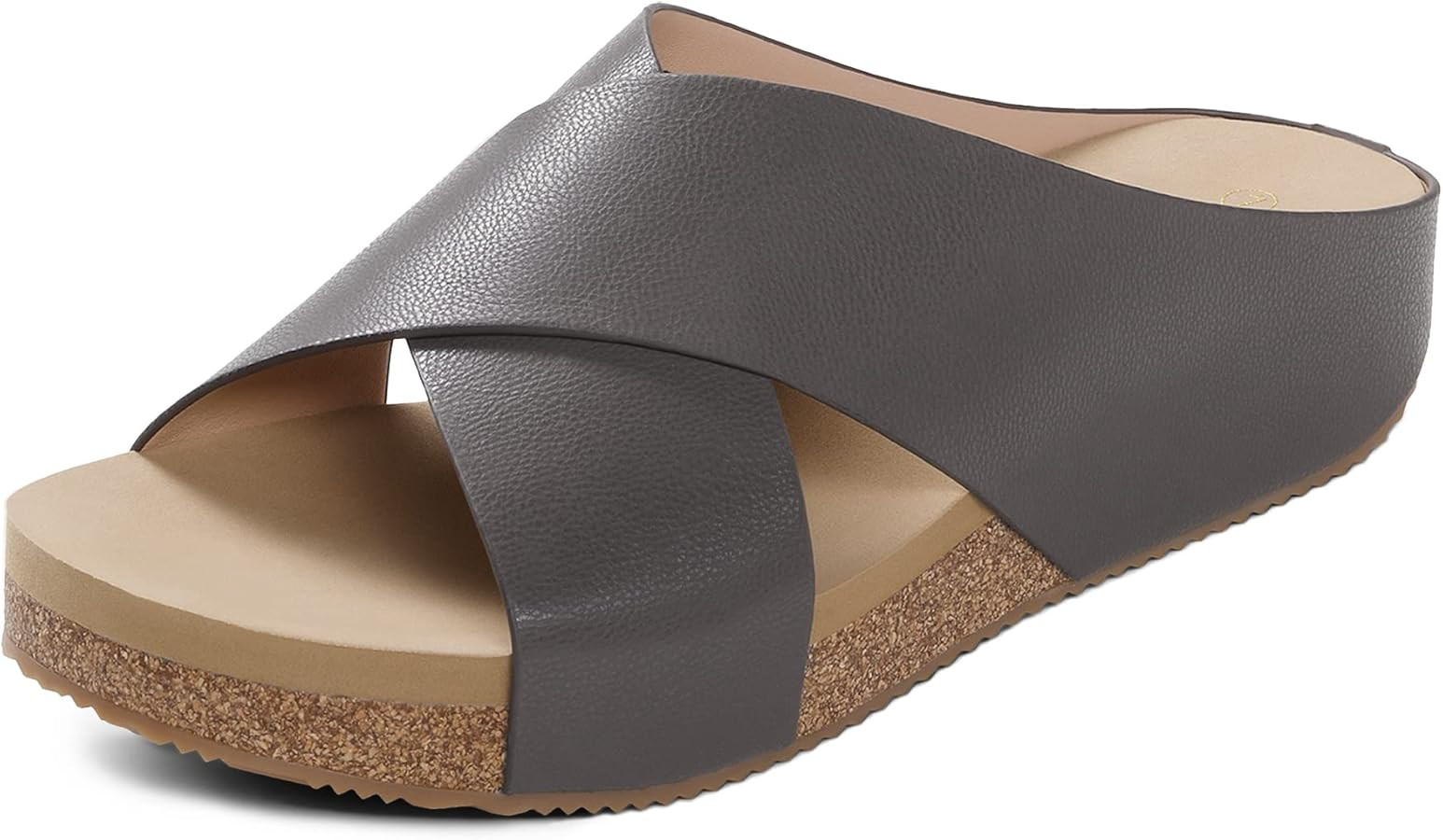 DREAM PAIRS Women's Cork Slide Sandals Slip on Open Toe Cute Platform Criss Cross Flat Sandals fo... | Amazon (US)