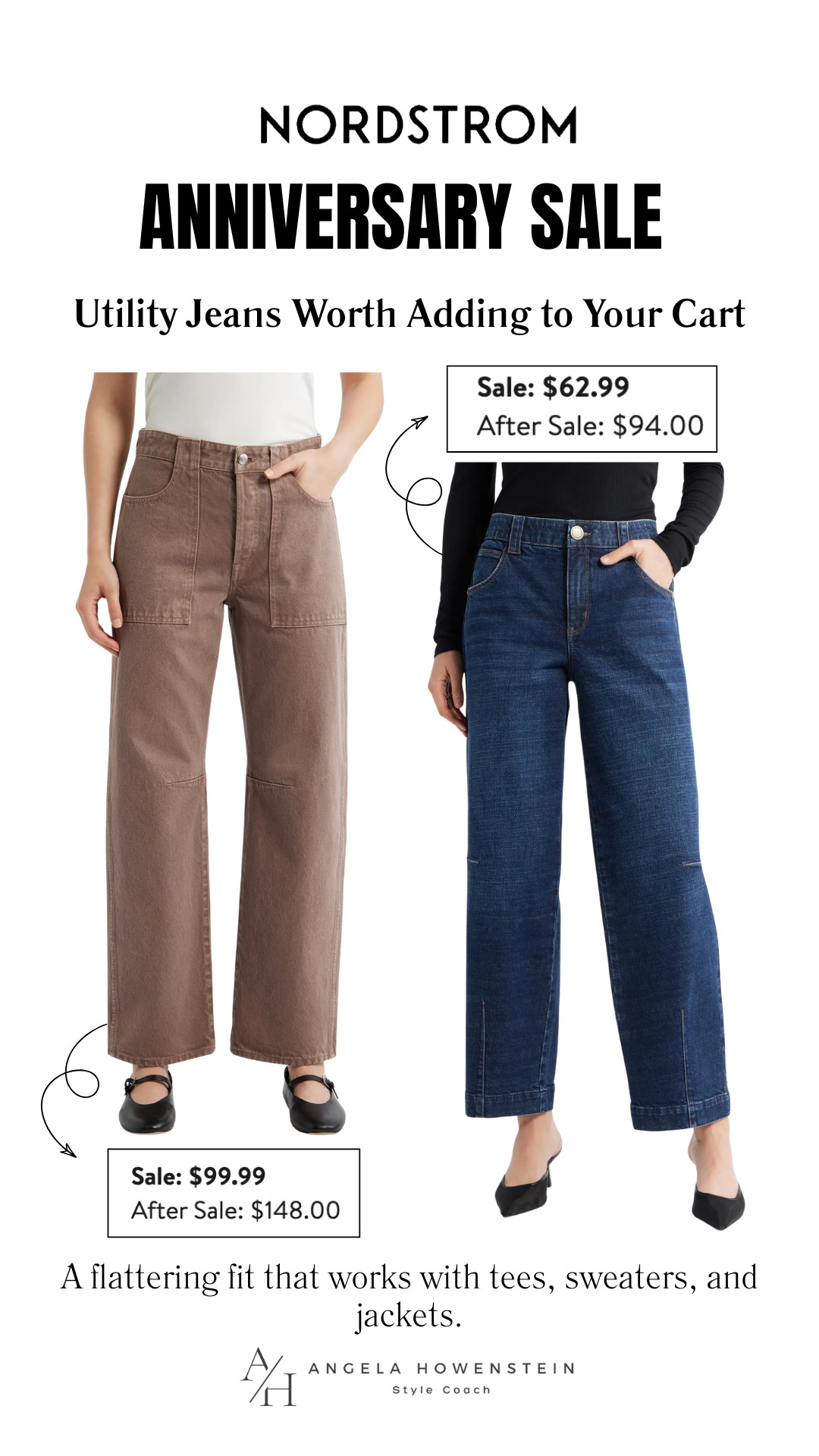 Utility jeans are one of my favorite denim trends because they're flattering, comfortable, and so easy to style. These two pairs from the Nordstrom Anniversary Sale are versatile wardrobe staples you'll wear on repeat this fall.

👩‍💻 LTK PRO TIPS
❤️ Heart = Support my posts ;-)
🔖 Save = Get sale & restock alerts for the things you love!
📋 Lists = Keep favorites organized (List ideas: Christmas, Birthdays, and Vacations!)
📲 Share = Send lists and products to a friend (or your daughters like me).
💬 Comment = Ask me anything, and I'll answer. ;-) 

 #LTKootd #LTKOver40 #LTKSaleAlert
