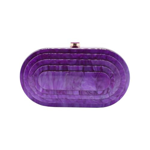 GSYPS Acrylic Clutch Purse Marbled Evening Handags Elegant Shoulder Bag for Wedding Cocktail Party Prom C-Purple | Amazon (US)