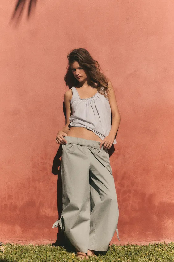 POPLIN STRAPPY TOP | Zara US