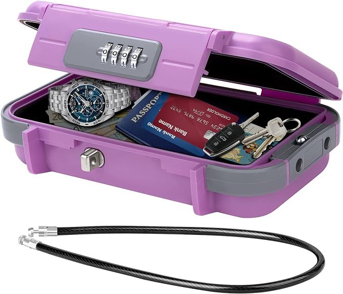 HUANLANG Portable Safe Lock Box with Combination Lock Mini Beach Travel Safe Waterproof Small Loc... | Amazon (US)