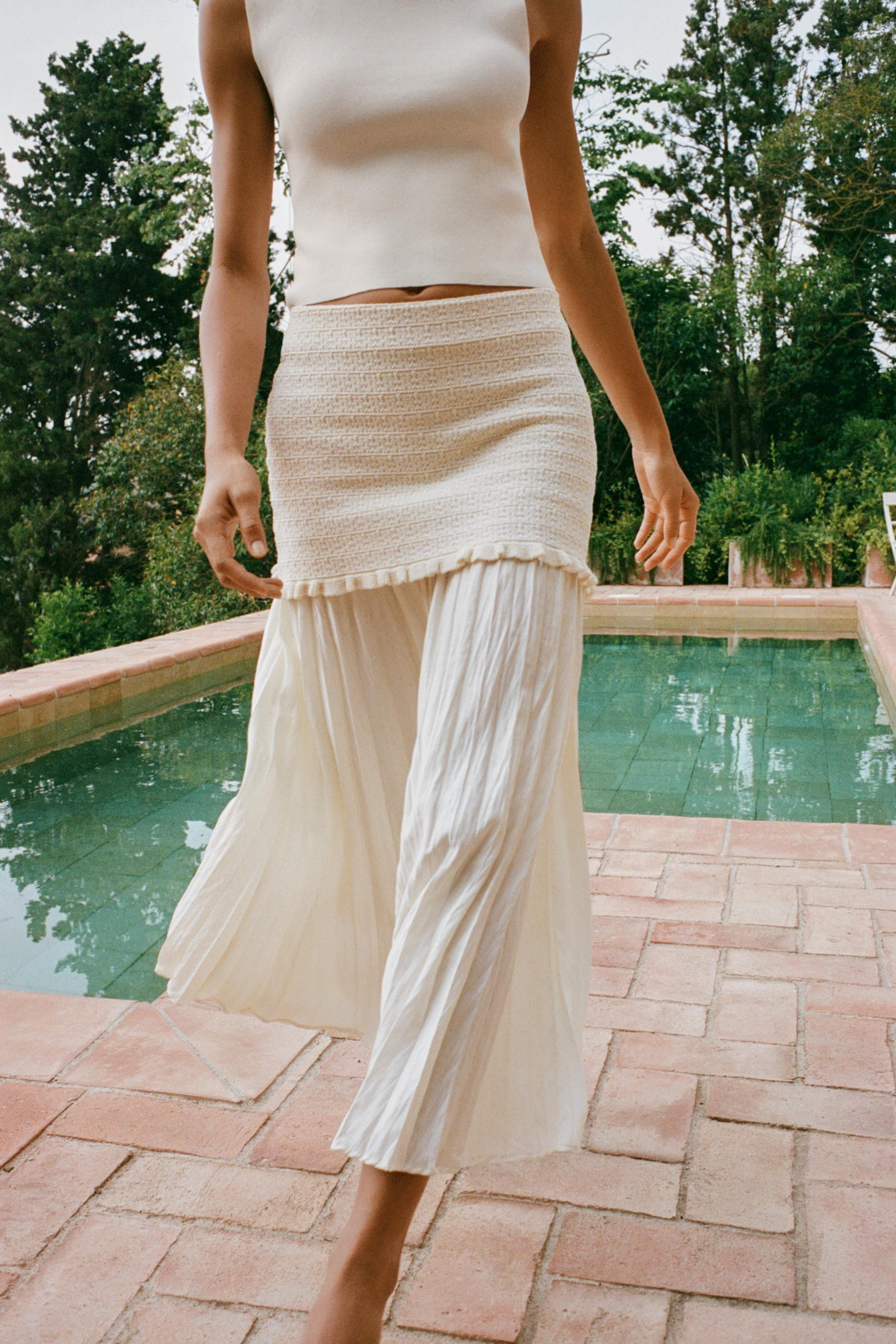 COMBINED KNIT SKIRT | Zara US