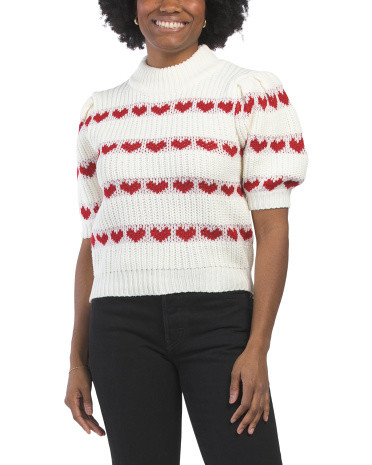 Heart Stripe Detail Sweater | TJ Maxx