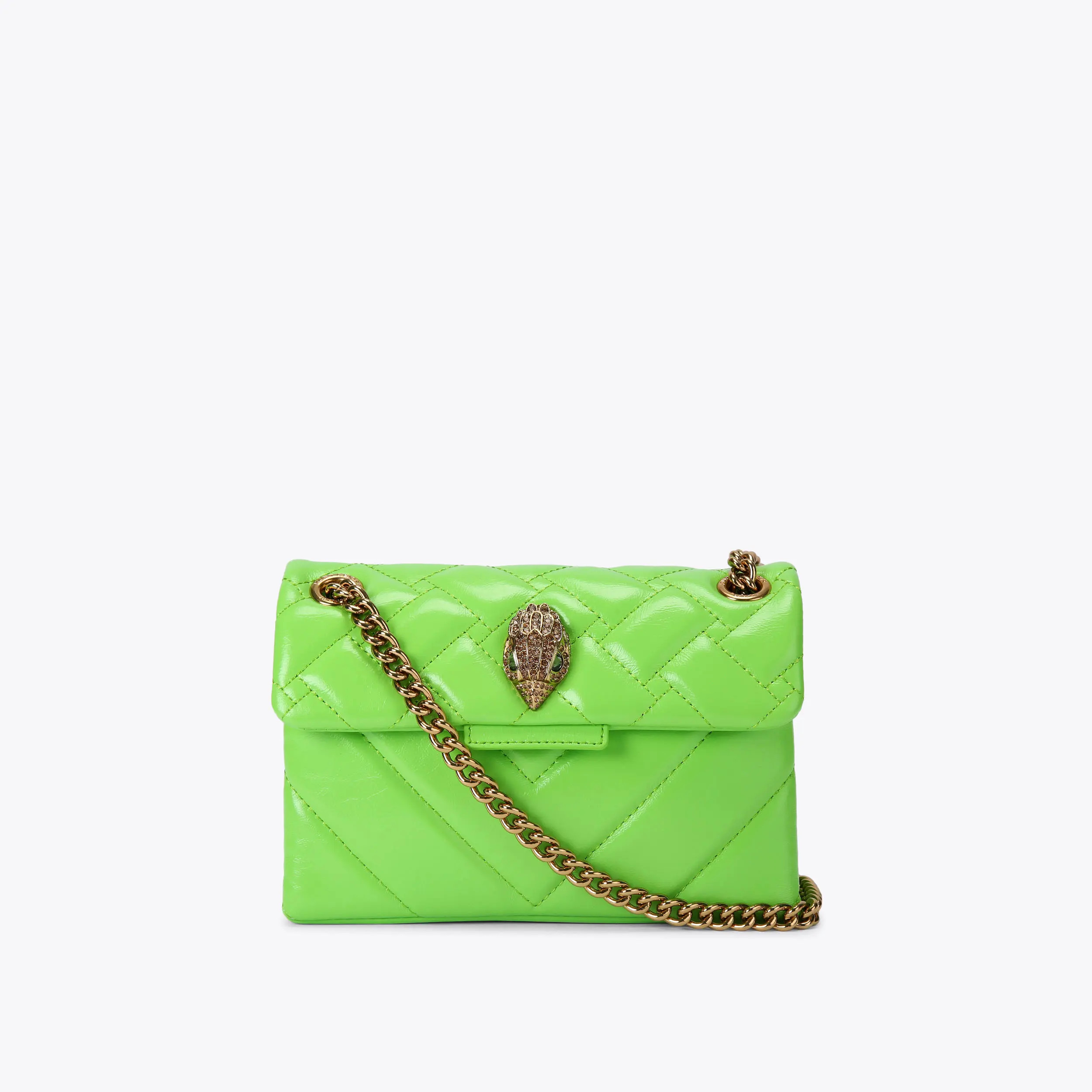 LEATHER MINI KENSINGTON Lime Green Cross Body Bag by KURT GEIGER LONDON | Kurt Geiger UK
