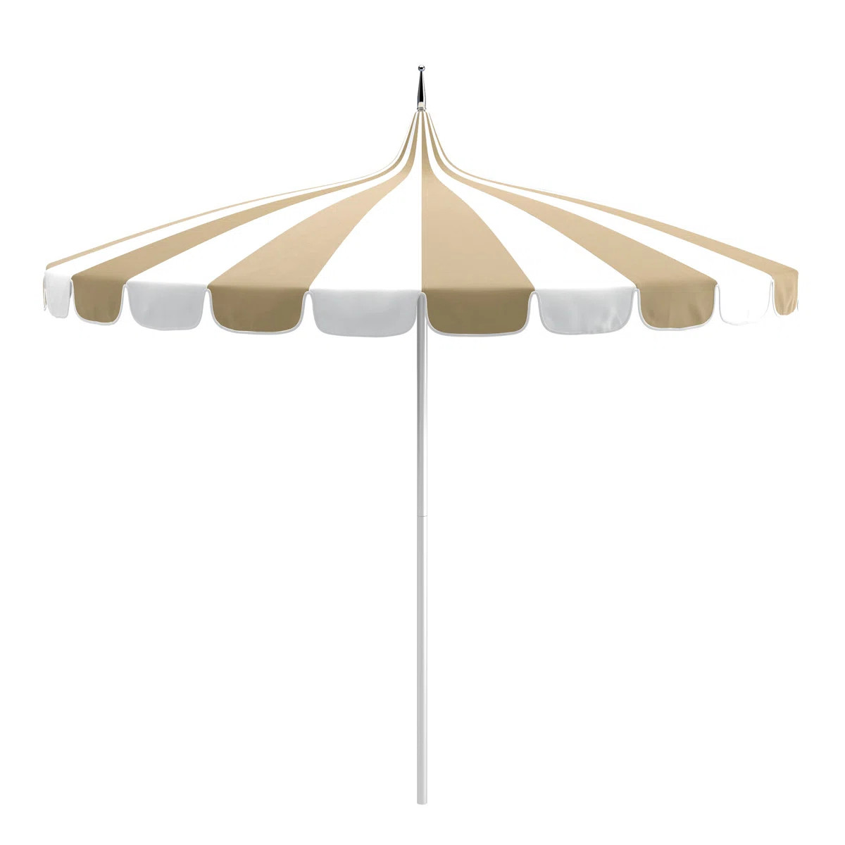 Silver Anodized Pagoda Market Umbrella With Two-Toned Fabric And Fiberglass Ribs In Sunbrella | Wayfair North America