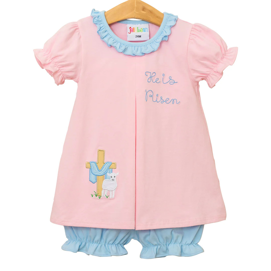 He Is Risen Pleat Bloomer Set | Hampton James Clothing