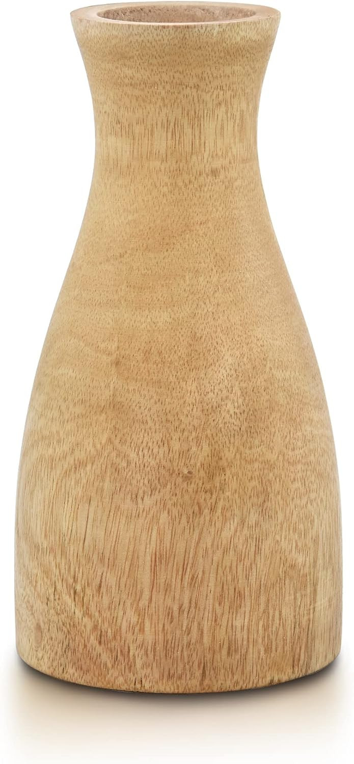 AeraVida Simple Nature Inspired Stained Wood Bottle Shaped Table Vase for Minimalist Inspired Hom... | Amazon (US)