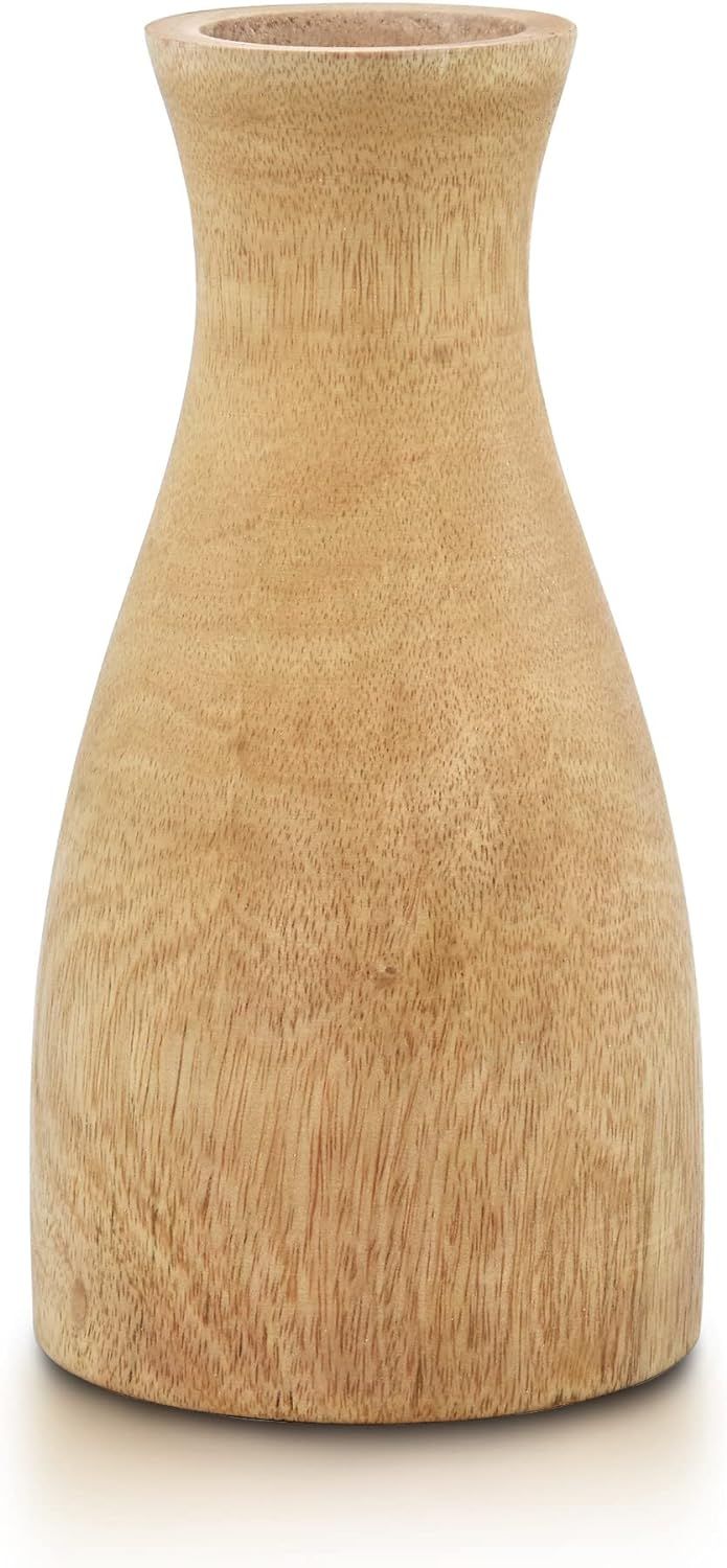 AeraVida Simple Nature Inspired Stained Wood Bottle Shaped Table Vase for Minimalist Inspired Hom... | Amazon (US)