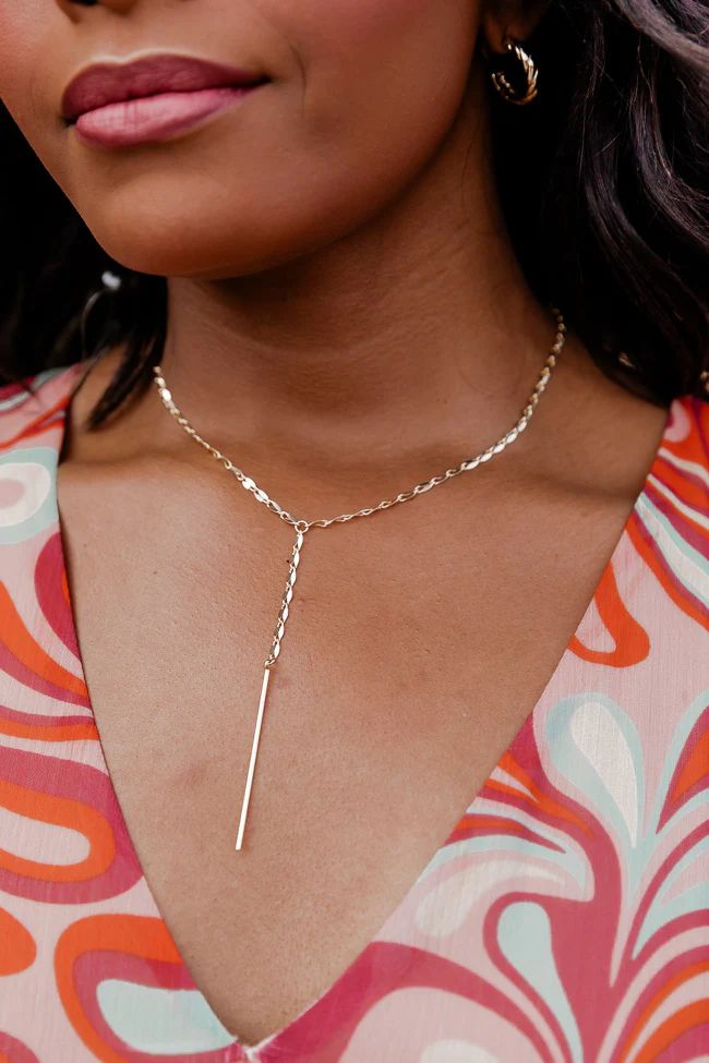 Still The One Gold Drop Necklace | Pink Lily