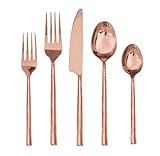 DAVID SHAW 20 Piece Quarry Flatware Set, Copper | Amazon (US)