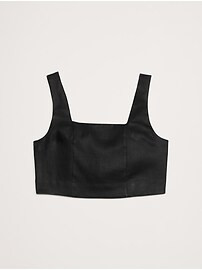Linen Square-Neck Cropped Tank | Banana Republic (CA)