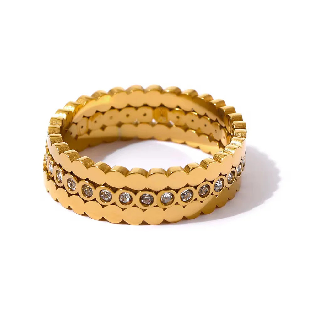Ellie Gold Stacking Ring Set | Pink Lily