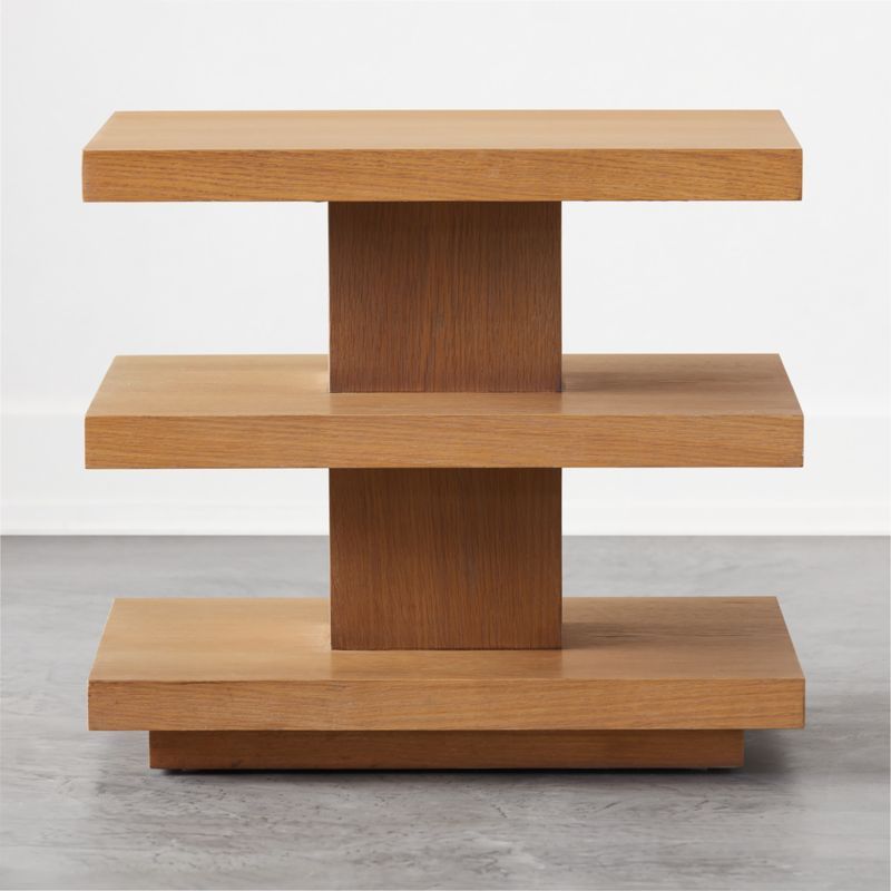 Pila Wood Tiered Side Table + Reviews | CB2 | CB2