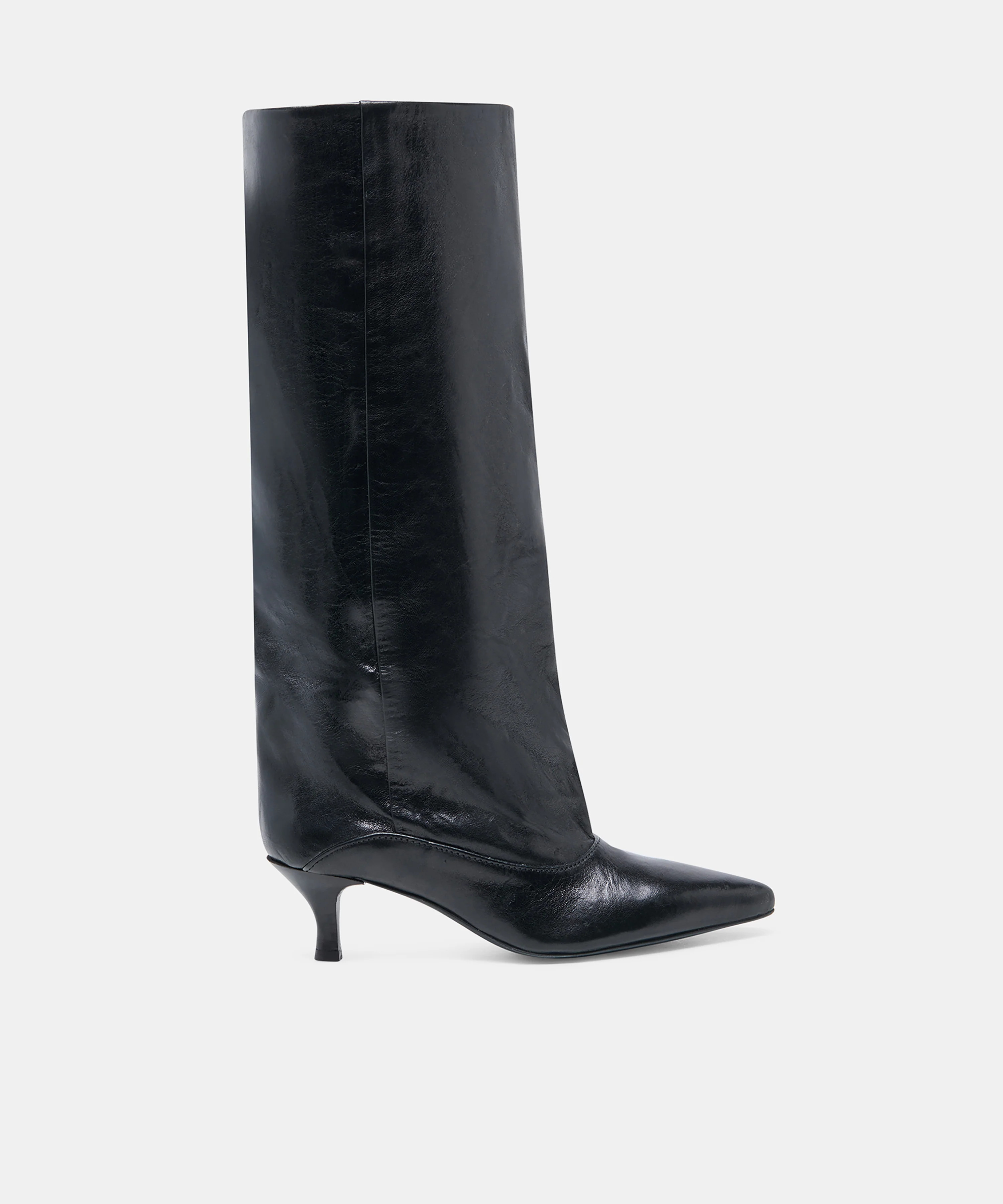 ROXLA Black Leather Slouchy Pointed-Toe Knee-High Boots | Dolce Vita | DolceVita.com