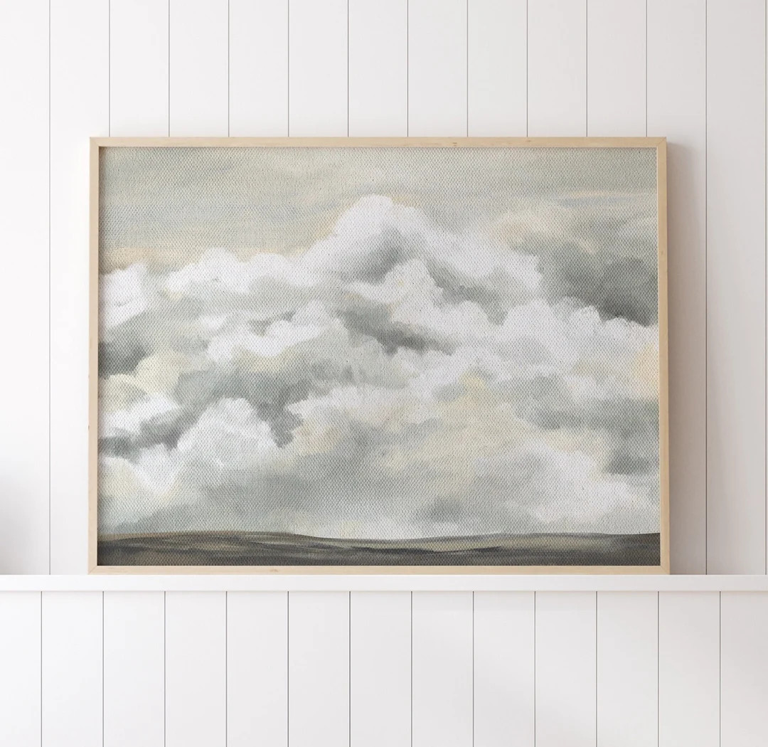Cloud Printable Wall Art Neutral Landscape Print Vintage - Etsy | Etsy (US)