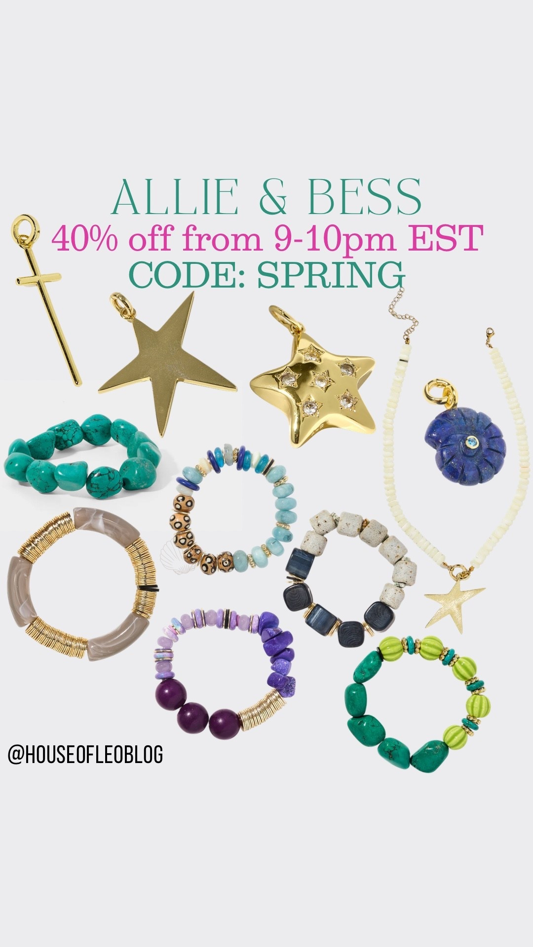 40% off site wide at Allie & Bess from 9-10pm est. code:SPRING. Start filling your carts now so that you can check out as soon as the sale starts.

#LTKSaleAlert