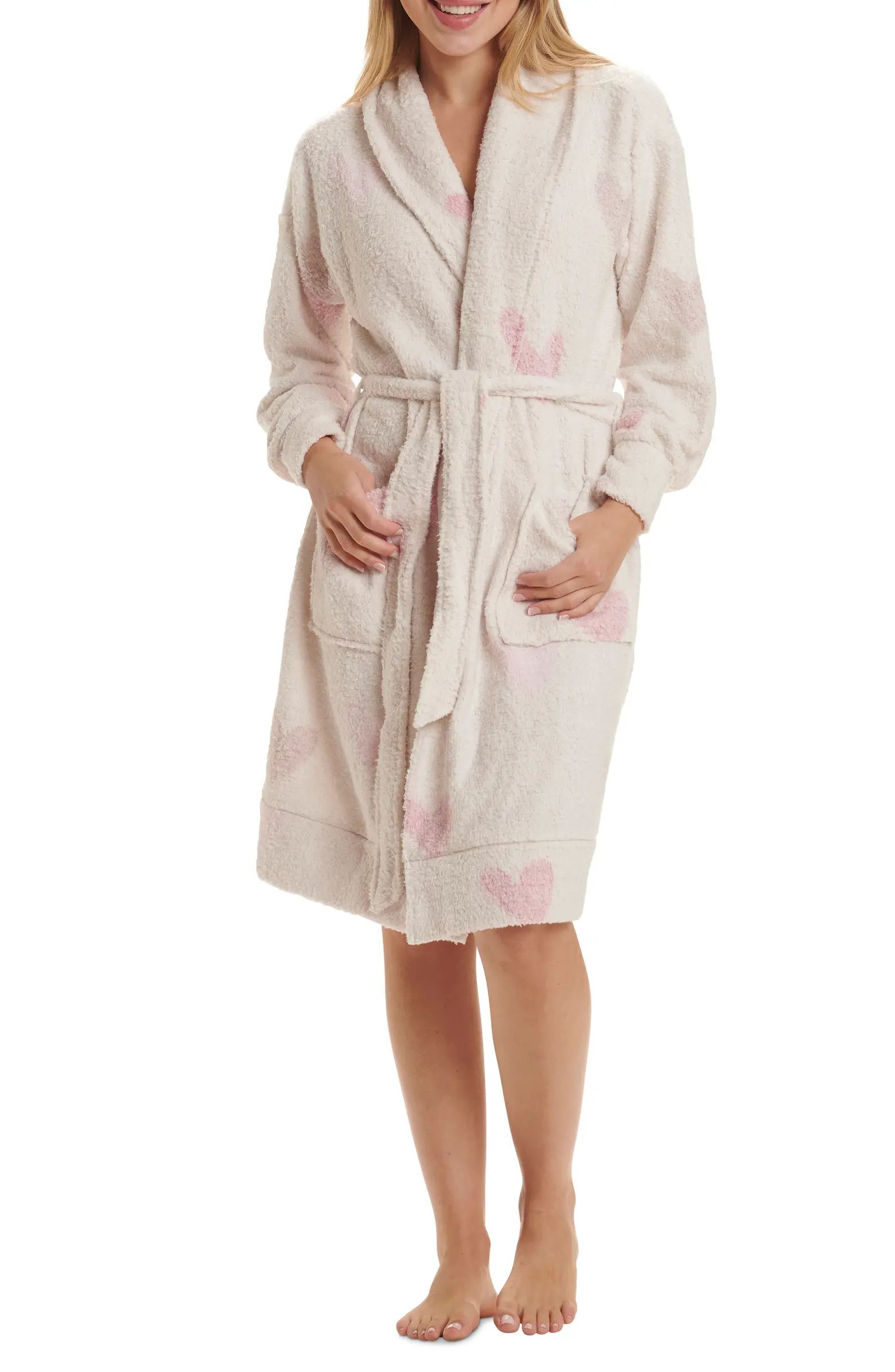 Fuzzy Print Fleece Robe | Nordstrom Rack