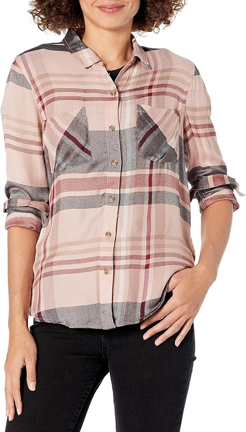 Lucky Brand Women's Button Side Plaid Shirt in Multi | Amazon (US)