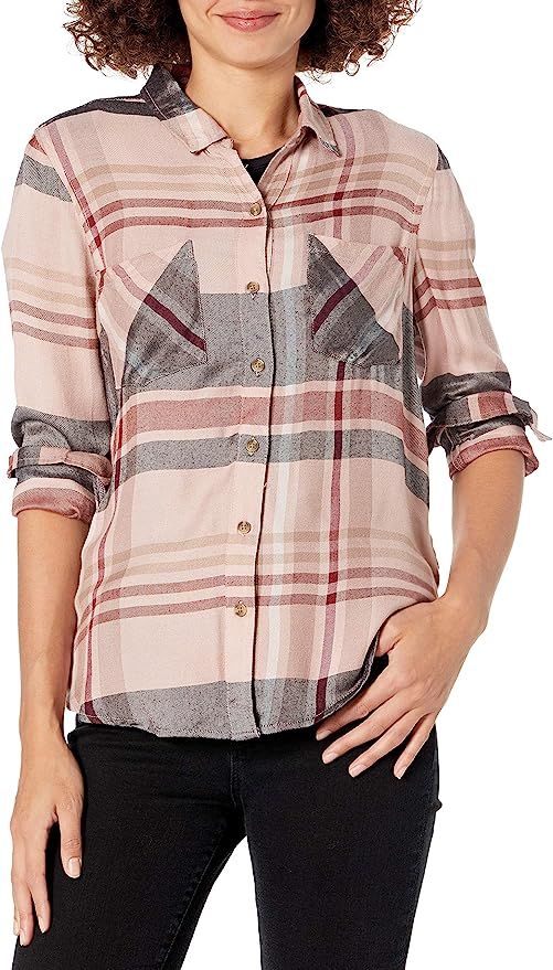 Lucky Brand Women's Button Side Plaid Shirt in Multi | Amazon (US)