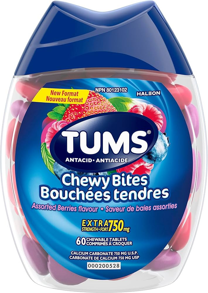 TUMS Chewy Bites (Assorted Berries flavour), 60 Count | Amazon (CA)