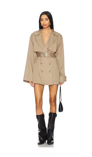 Victoria Mini Trench Dress in Khaki | Revolve Clothing (Global)