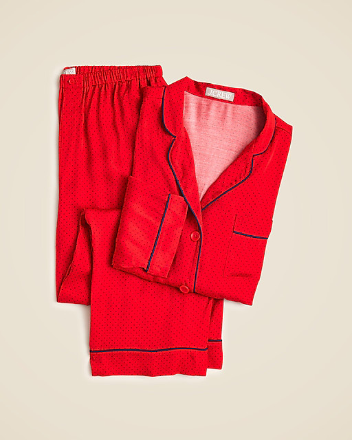 Soft shine pajama pant set in dot | J. Crew US