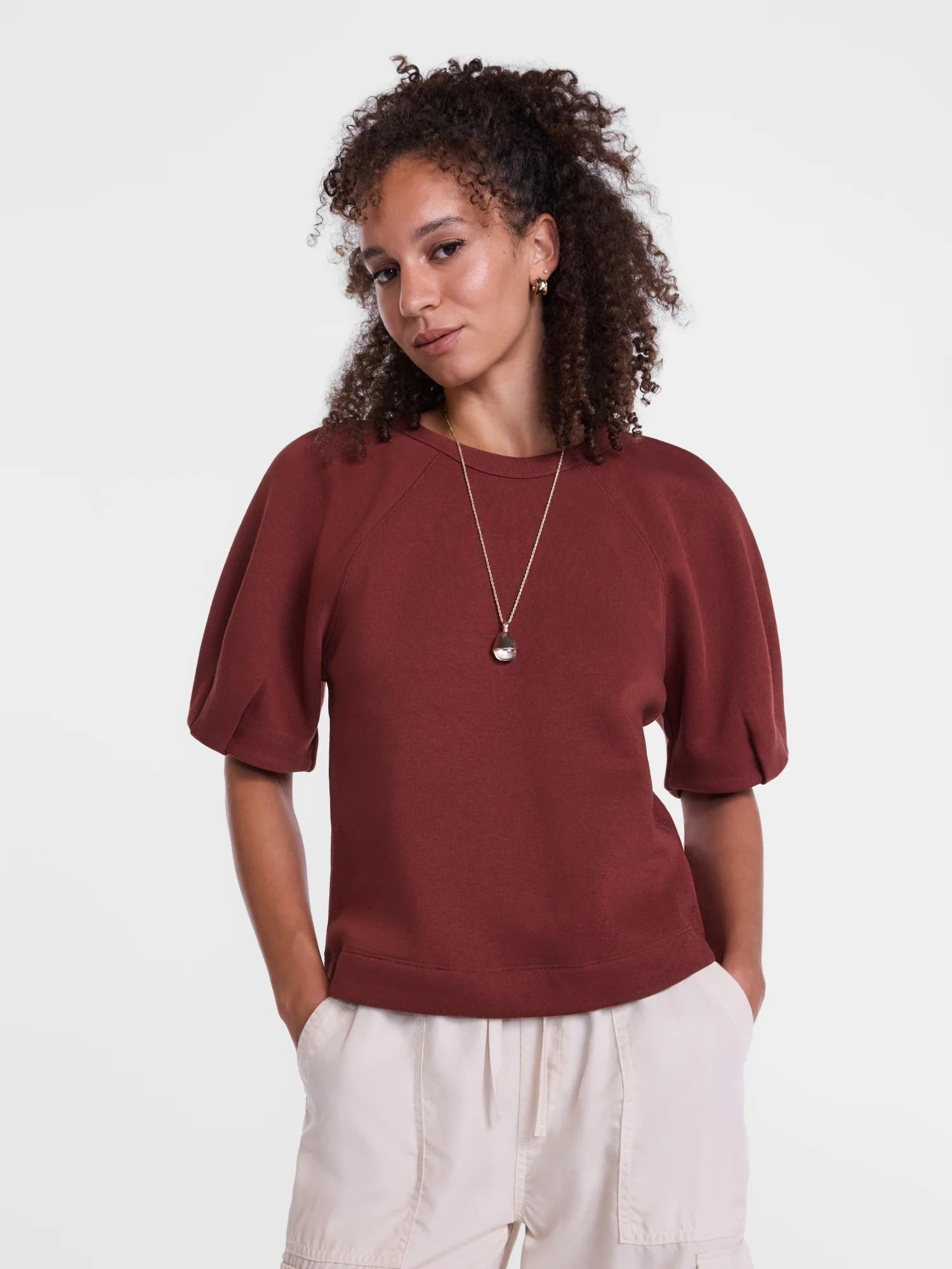 Scenario Women's and Women's Plus Fleece Top with Lantern Sleeves, Size XS-4X | Walmart (US)