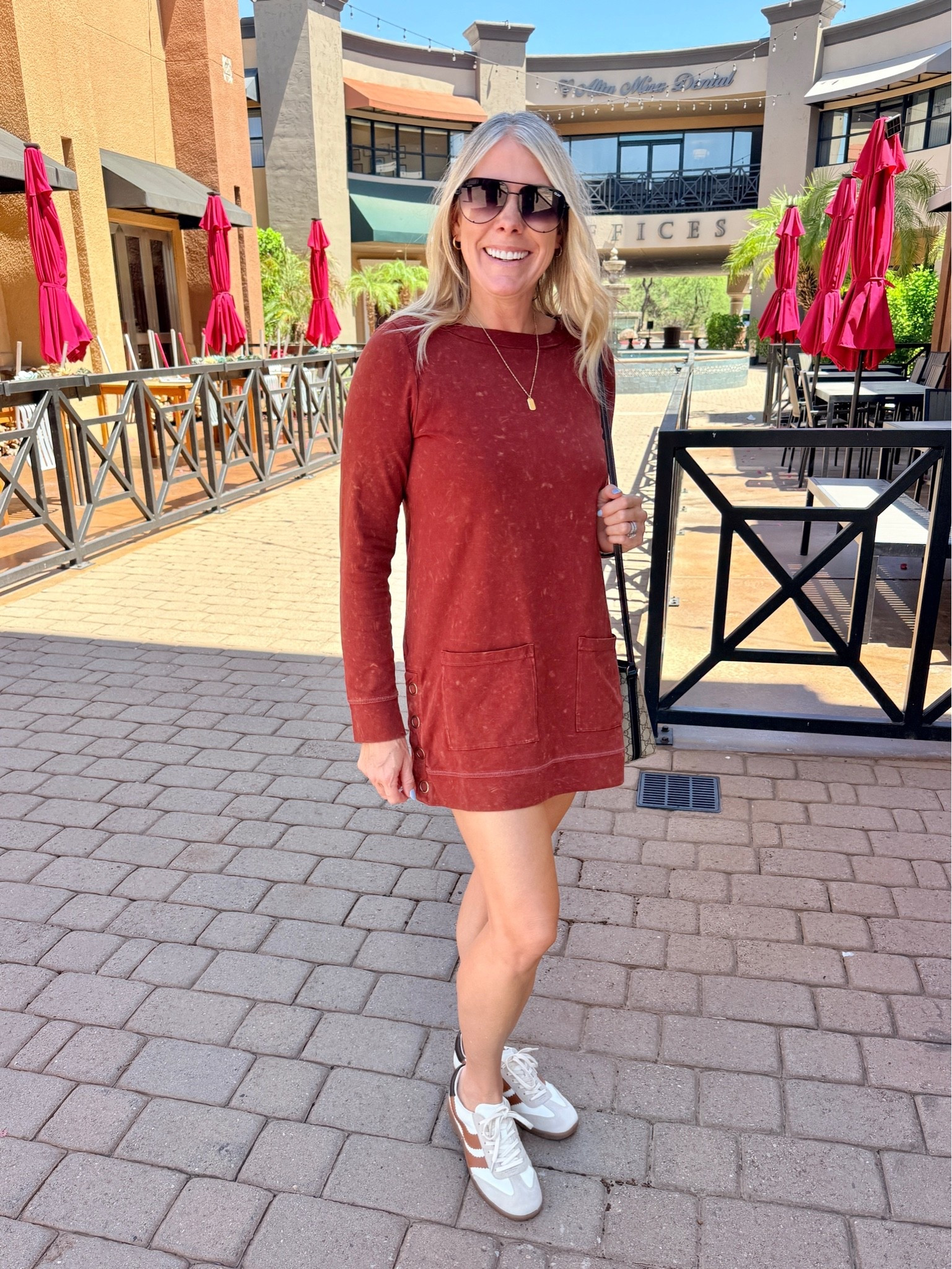 Fall colors. Size XS wine colored tunic. I’m only 5’3” so it’s long enough to wear as a dress for me but would be cute with leggings as well. Also love these dolce vita sneakers. Tts in a size 8 #ad @softsurroundings

#LTKOver40 #LTKmomlife #LTKootd