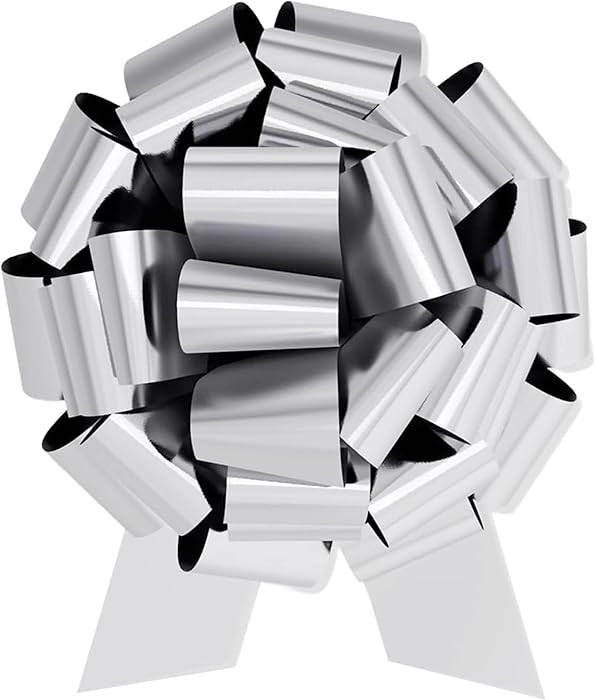 Large Silver Gift Bow 12" Metallic Pull String Bow Perfect for Gift Wrapping Big Presents Cars Bi... | Amazon (US)