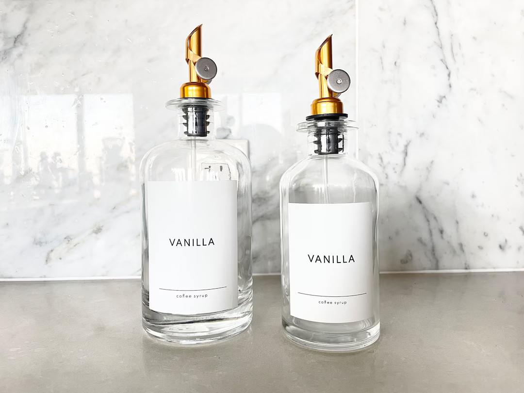 Coffee Flavor Syrup Dispenser Coffee Syrup Bottles Coffee - Etsy | Etsy (US)