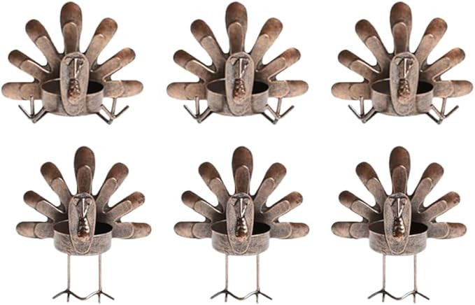 6pcs Candlestick Holiday Candle Holders Table centerpieces Dinner Table Decor Farmhouse Decor Xma... | Amazon (US)