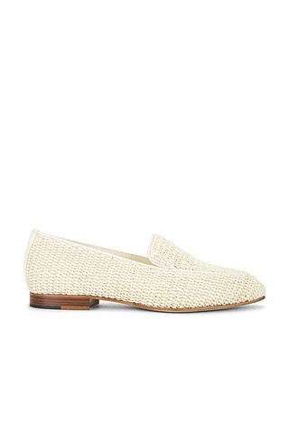 Manolo Blahnik Pitakara Loafer in Light Khaki & Light Cream | FWRD | FWRD 