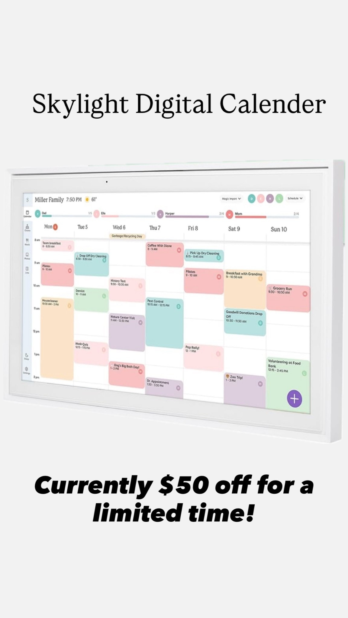 Get organized and back to school ready with the Skylight digital calendar. I have had my eye on this for over a year and it never goes on sale. For a limited time, this is $50 dollars off. Hurry before it’s too late to take advantage of this sale! 