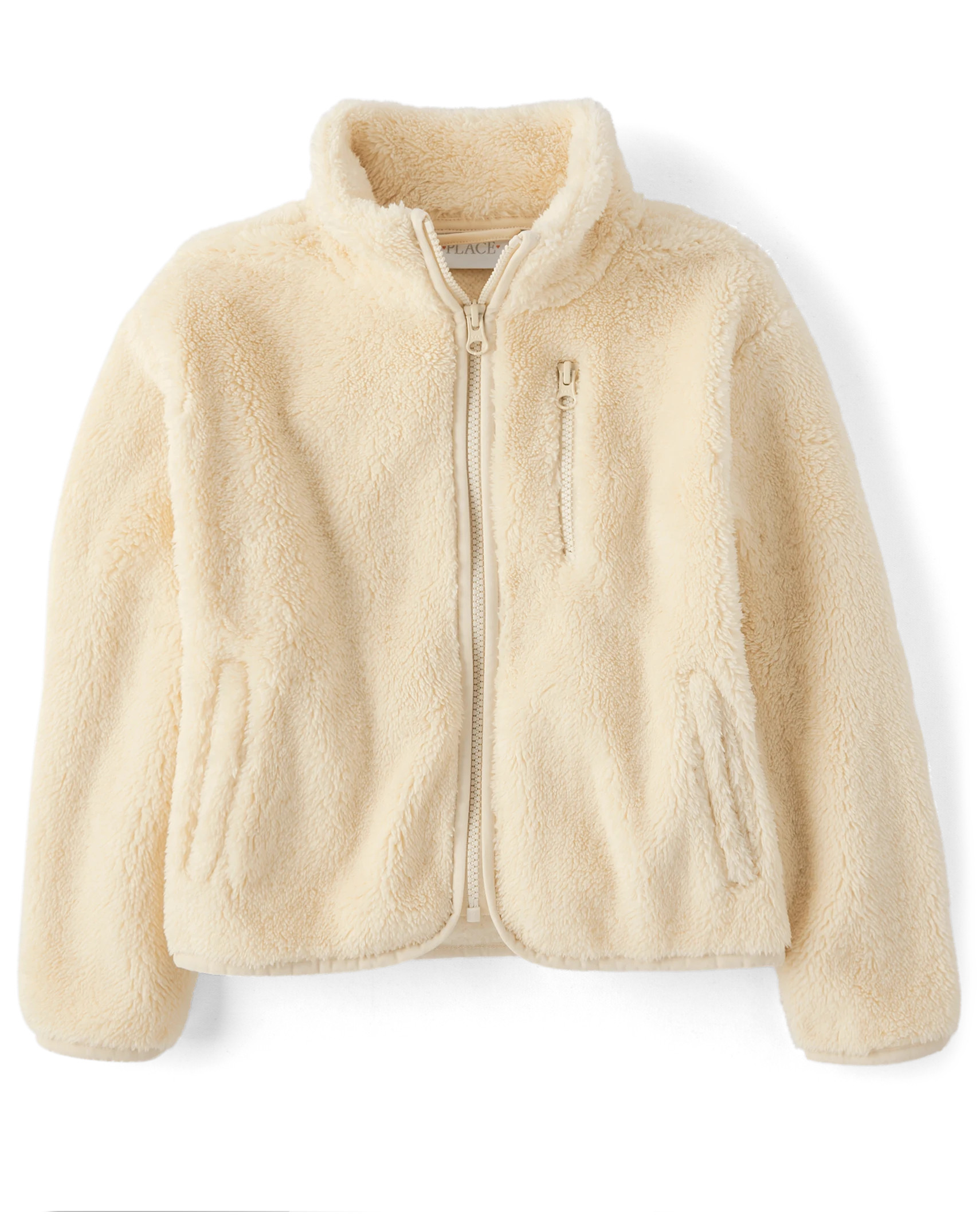 Girls Sherpa Zip Up Jacket - frappe | The Children's Place