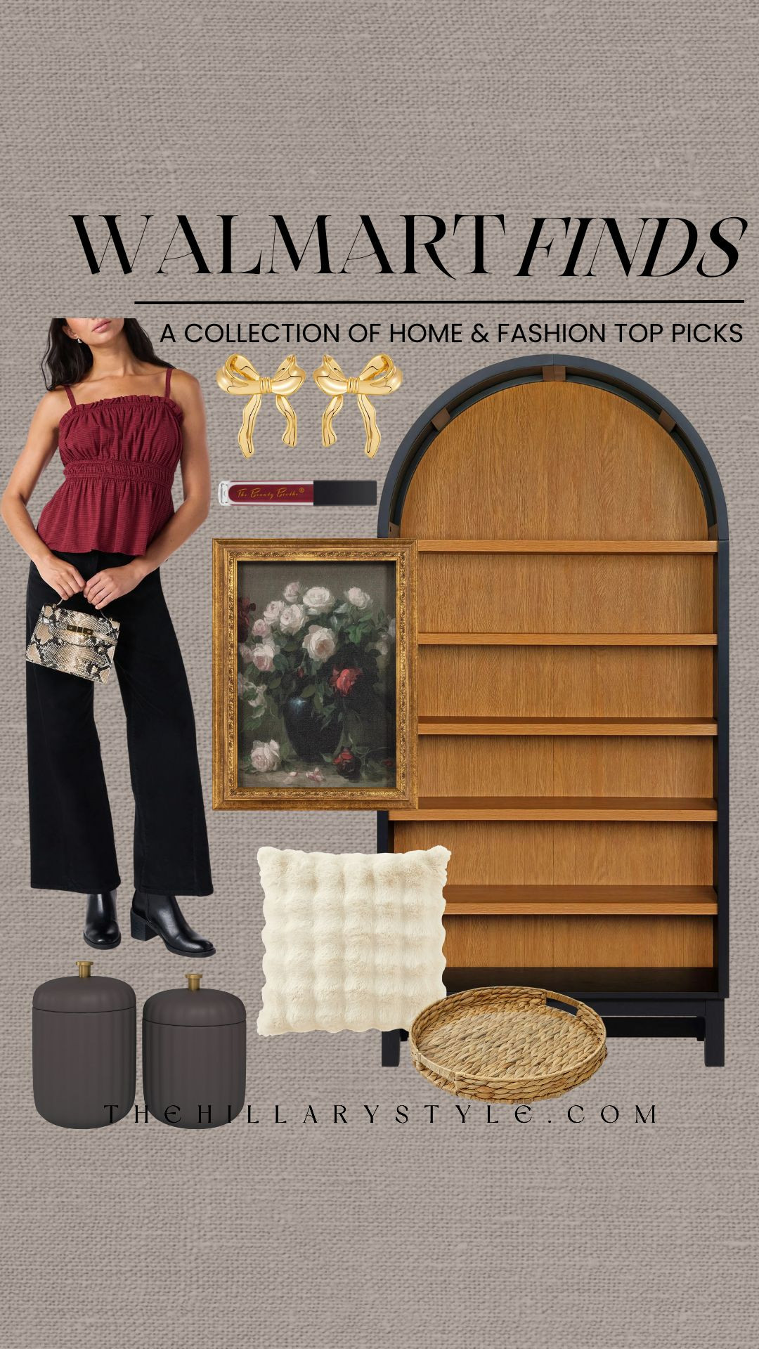 🖤 Walmart Winter Finds: Moody Decor & Burgundy Fashion for the Season

Embrace the dark academia and moody aesthetic with these stunning Walmart finds for winter! I'm loving the rich contrast of burgundy and black this season. This smocked top and wide-leg pant combo is giving major elevated style and is perfect for a night out or holiday party. For home decor, the dark wood arch shelf is a total statement piece that nails the trending grandmillennial look with a modern twist. Pair it with an antique-style floral print and cozy faux-fur pillow for a curated vintage vibe. These pieces bring warmth and effortless chic to your home and closet!

#WalmartStyle #WalmartFinds #LTKstyletip #TheHillaryStyle #DarkAcademia #MoodyAesthetic #WinterFashion #Burgundy #WalmartHome #HomeDecorTrends #AffordableDecor #CuratedVintage #ElevatedStyle 

  

#LTKSeasonal #LTKHome #LTKHoliday #LTKSeasonal #LTKHome