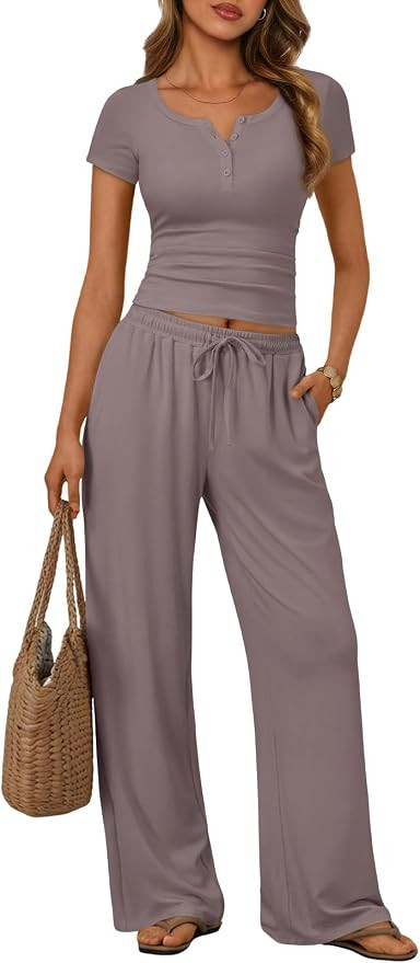 Trendy Queen Womens 2 Piece Matching Lounge Summer Sets with Pockets | Amazon (US)