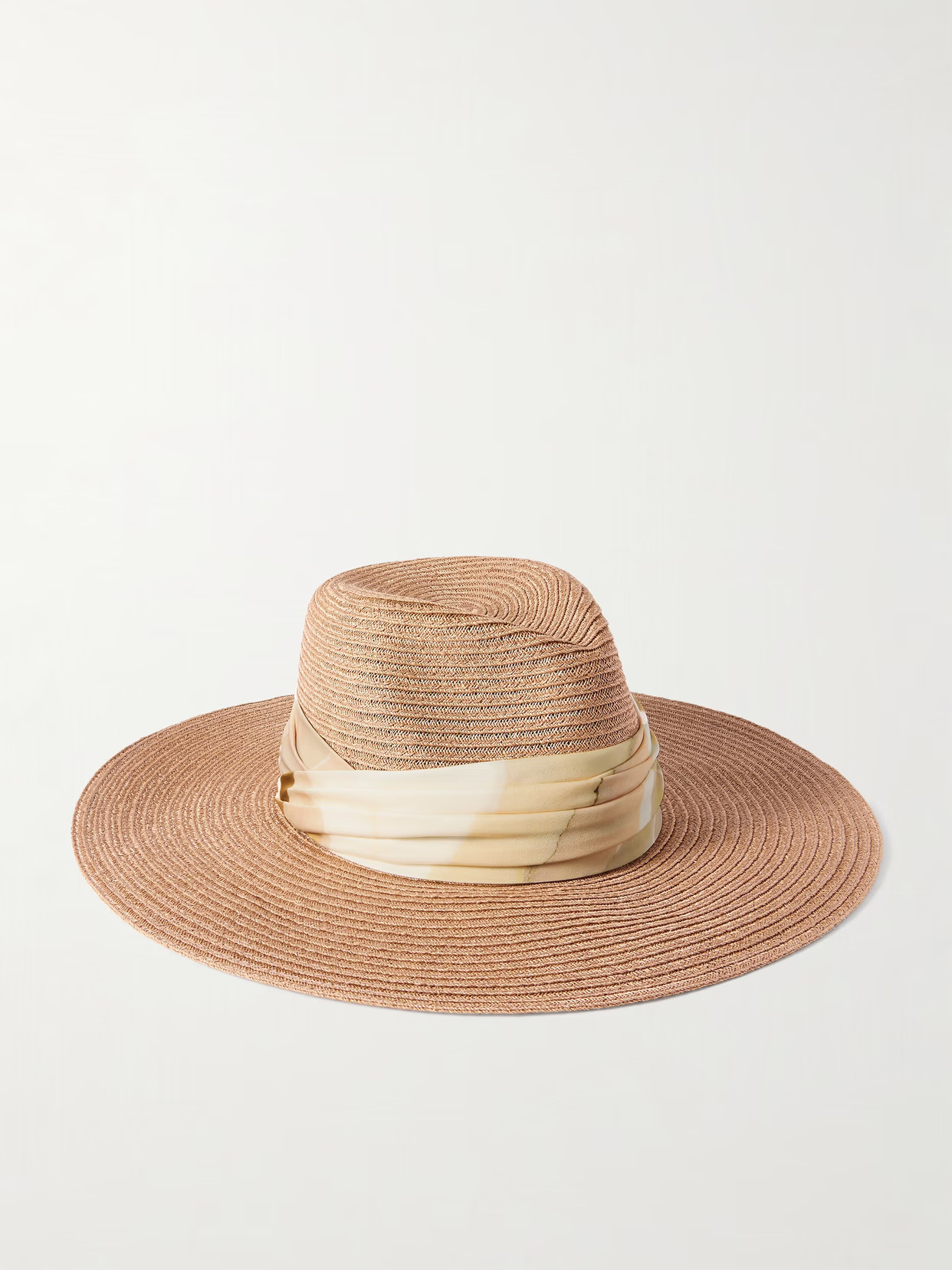 Eugenia Kim - Emmanuelle Printed Grosgrain-trimmed Hemp Fedora - Taupe | NET-A-PORTER (UK & EU)