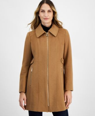MICHAEL Michael Kors Women's Collared Zip-Front Coat, Created for Macy's - Macy's | Macy's