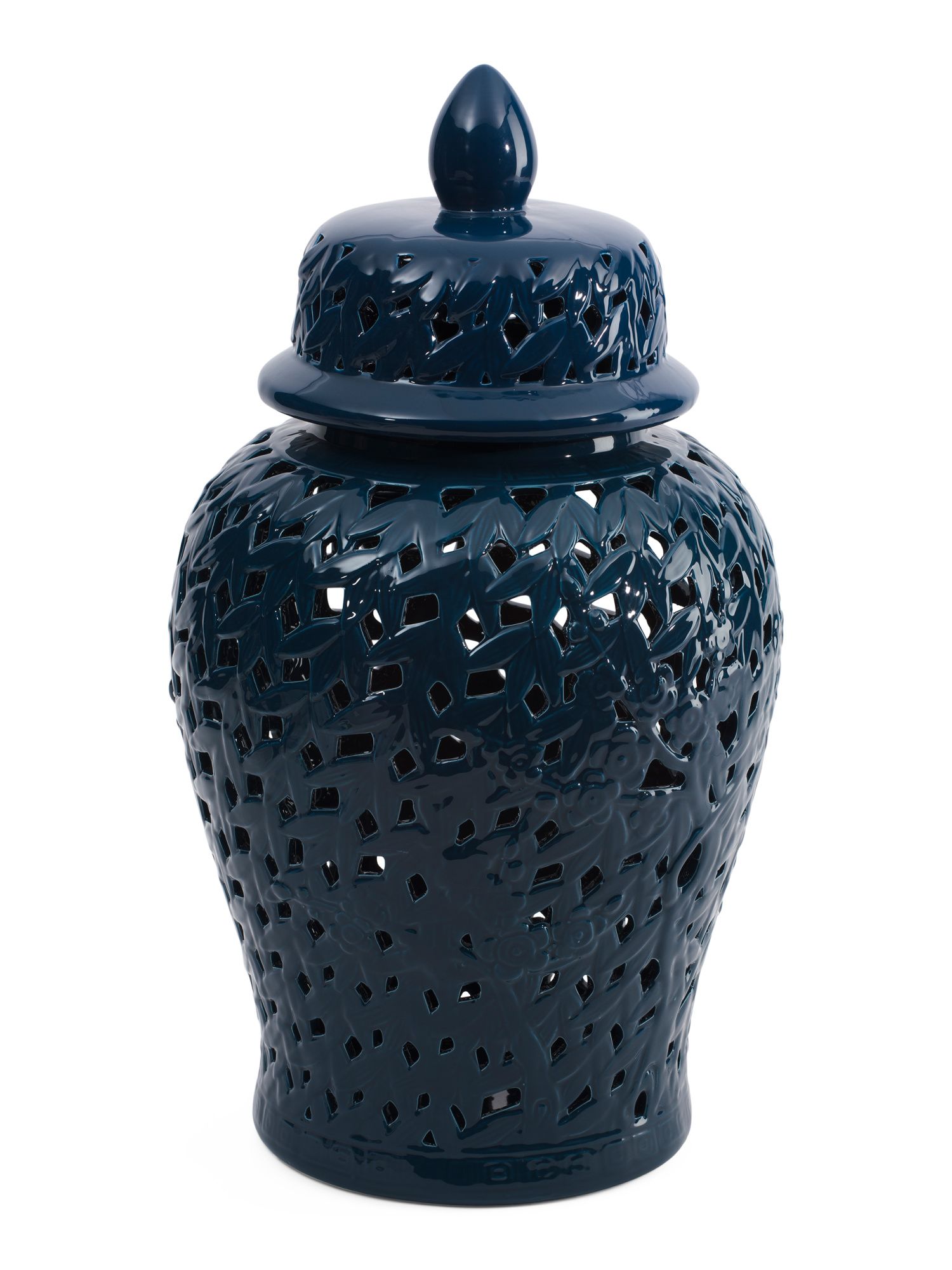 24in Pierced Ceramic Temple Jar With Lid | Marshalls