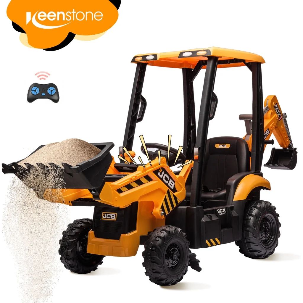 Keenstone Ride on Excavator Car with RC, JCB 4 in 1 Kids Digger Truck Scooter Seat Storage with F... | Walmart (US)