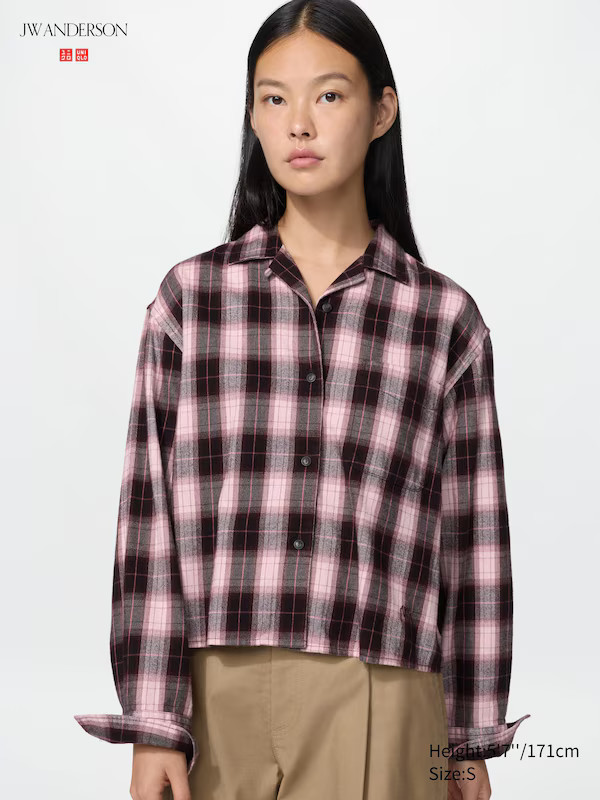 Flannel Boxy Shirt (Checked) | UNIQLO (UK)