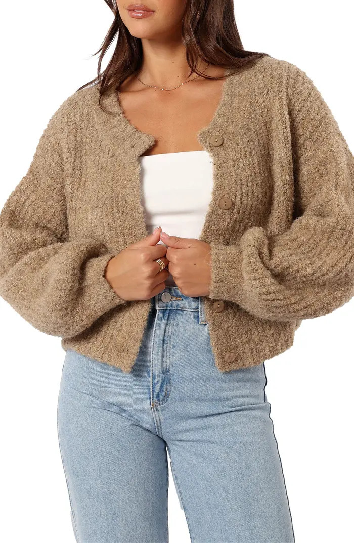 Albertine Bouclé Crop Cardigan | Nordstrom