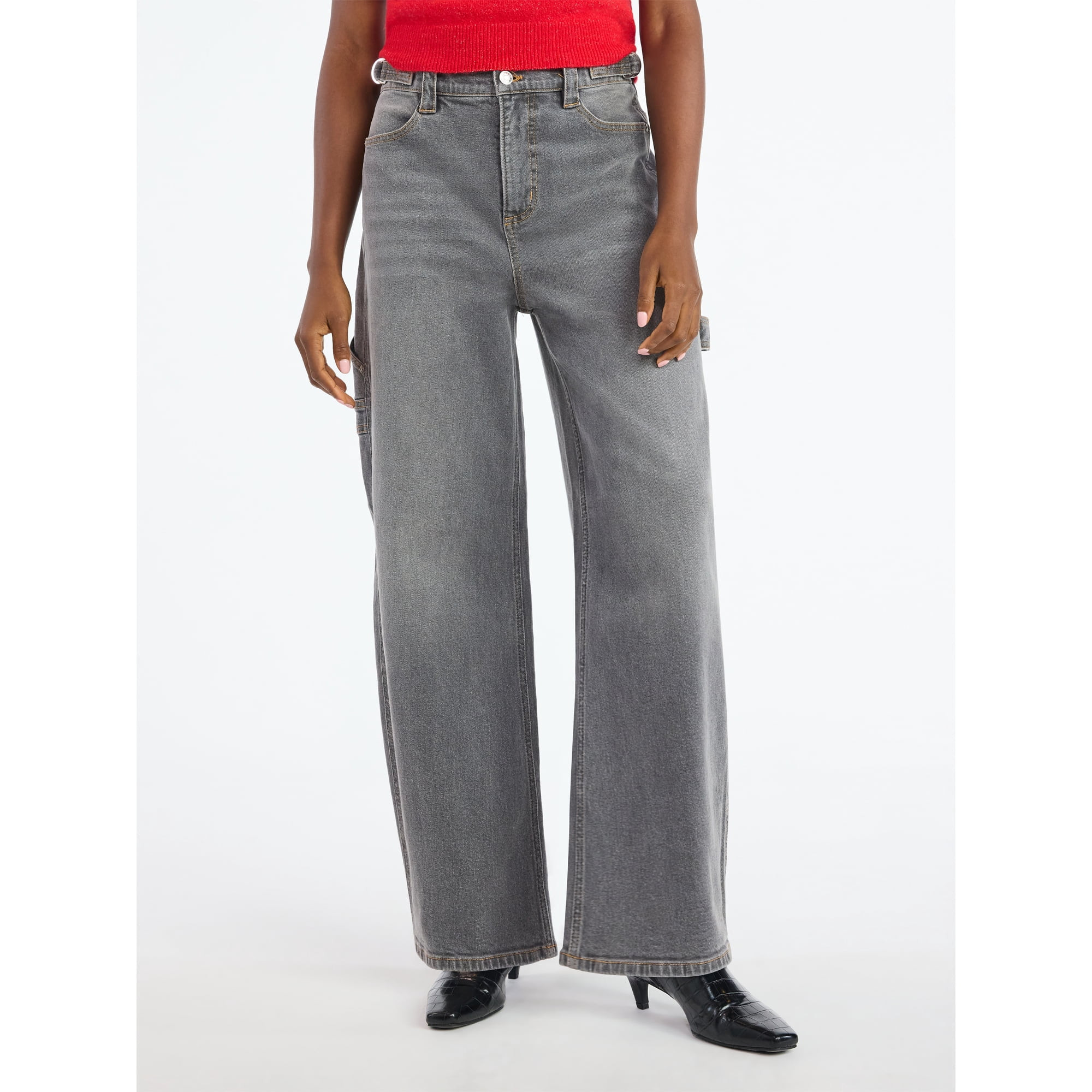 Scoop Women's Barrel Carpenter Jeans, Sizes 0-20 | Walmart (US)